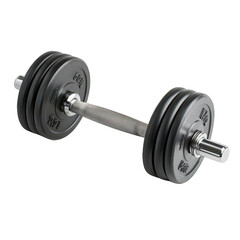 Naklejka premium A sleek, black dumbbell designed for strength training and fitness workouts, ideal for gym enthusiasts and home workouts.