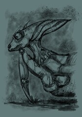 Alien creature, sketch - digital painting © Cubitron