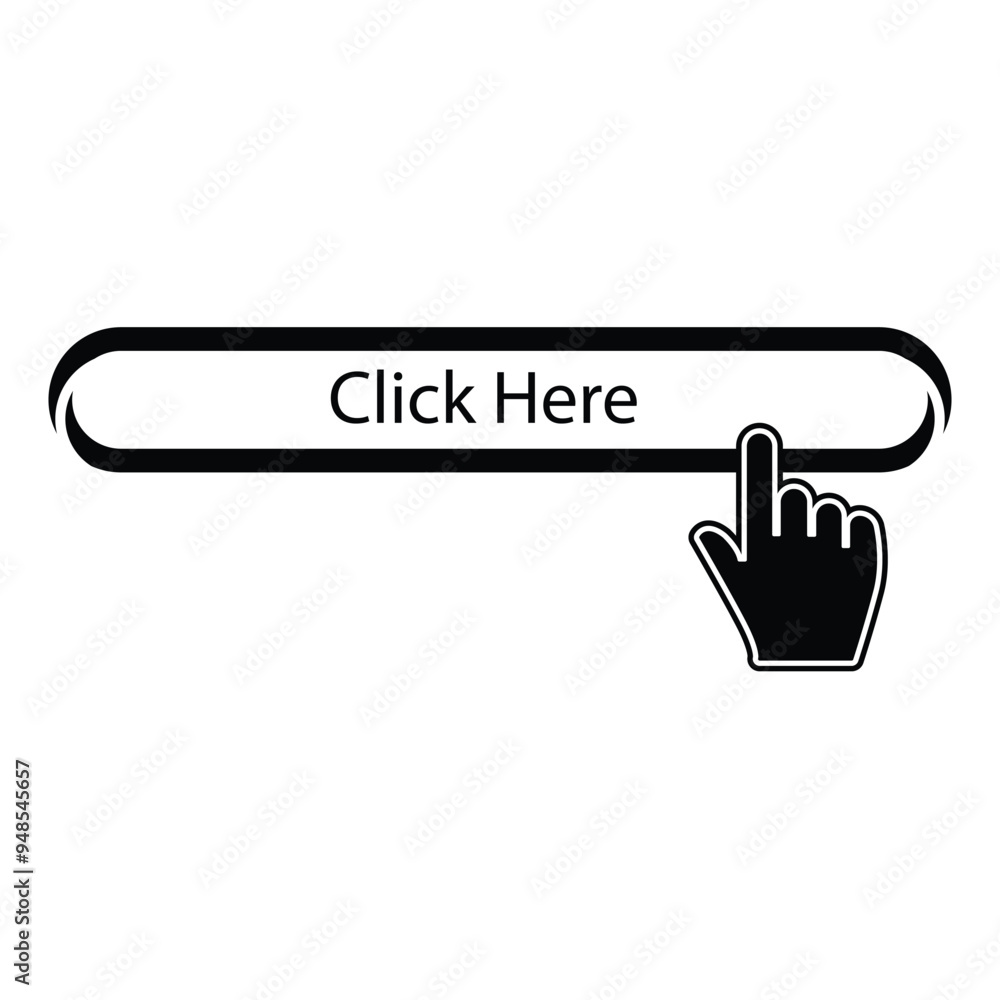 Aufkleber click here web icon vector