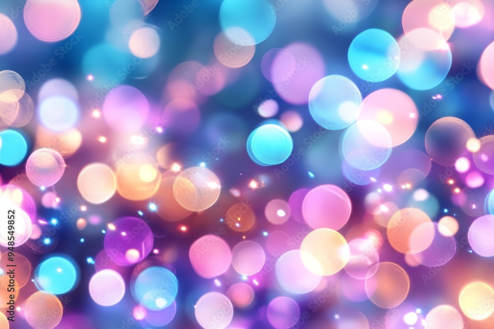 Poster vibrant bokeh lights create a colorful abstract background with swirling shapes and shimmering hues 