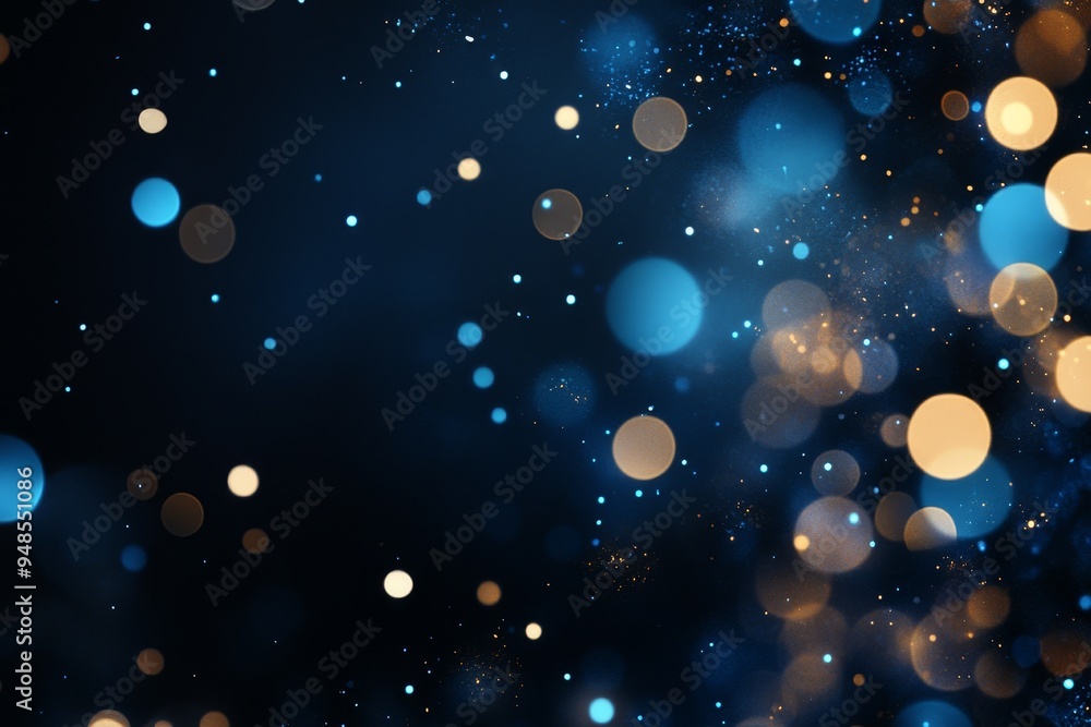 Poster abstract bokeh background with soft blue and golden circles creating a dreamy atmosphere for artisti