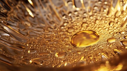 Golden Water Droplets on a Metallic Surface