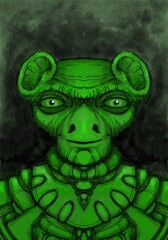 Alien creature, sketch - digital painting © Cubitron
