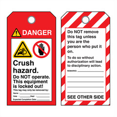Safety Tags Out Lock Out Dang...