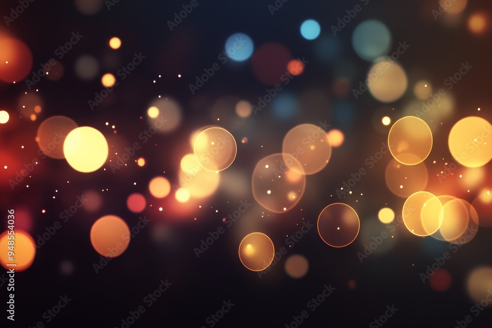 Poster colorful bokeh lights create a dreamy atmosphere at night, adding a festive touch to the urban setti