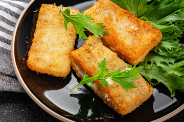 fish sticks fresh meal food snack on the table copy space food background 