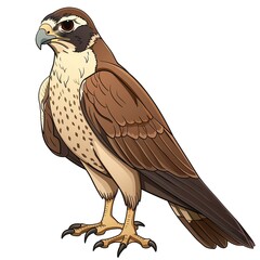 Fototapeta premium Falcon Earth animal cartoon isolated whitebackground