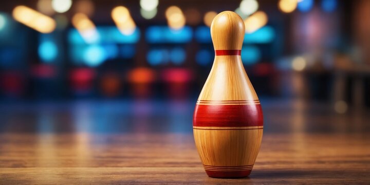 A traditional wooden object resembling a bowling pin or club.