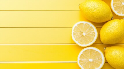 Bright lemon yellow color palette, cheerful and vibrant hues, summer swatch, isolated on white background