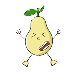 Happy Fruit Characters Pear