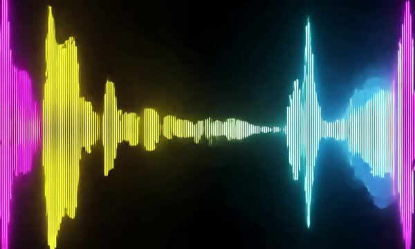Colorful music beats represented by vibrant sound waves on a black background