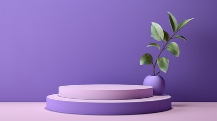 Obraz premium Minimalist Purple Podium Display