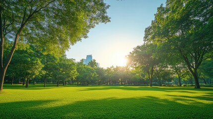 Spacious park scene with clear skies and natural beauty, ideal for copy space and outdoor-themed content.