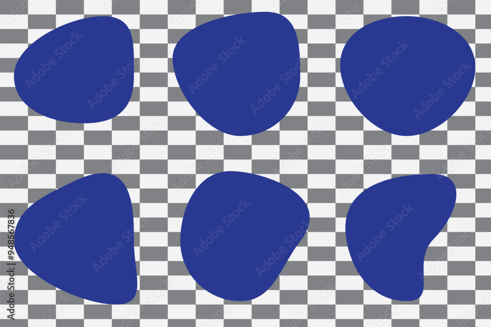 Poster various shapes of irregular blobs