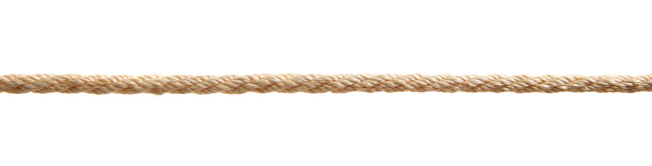 Hemp rope on white background. Organic material