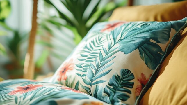 botanical textile prints, incorporating exotic botanical prints into fabric adds a tropical touch, ideal for infusing a lush and inviting vibe into textile design