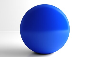 Blue ball on white background. Blue sphere isolated.