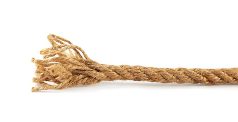 Hemp rope isolated on white. Organic material