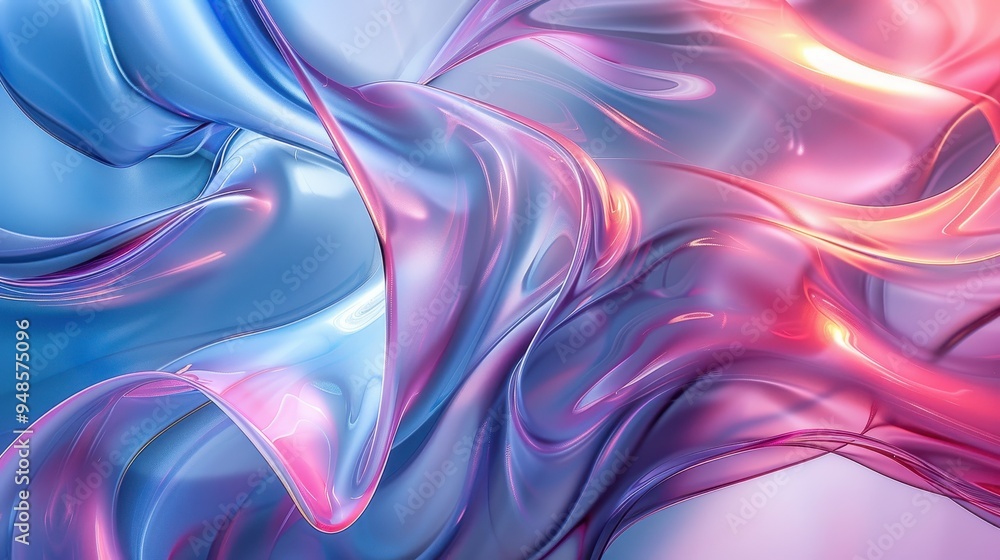 Aufkleber discover vibrant abstract glass morphism with flowing patterns for digital design