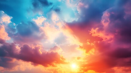 Obraz premium A Spectacular Sunset with a Touch of Blue