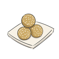 Hand Drawn Indonesian Food Onde