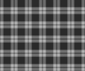 Obraz premium Plaid fabric pattern, black, white, seamless for textiles, and for designing clothes, skirts or decorative fabrics. Vector illustration.