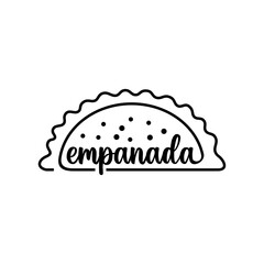 Empanada logo vector hand draw black and white