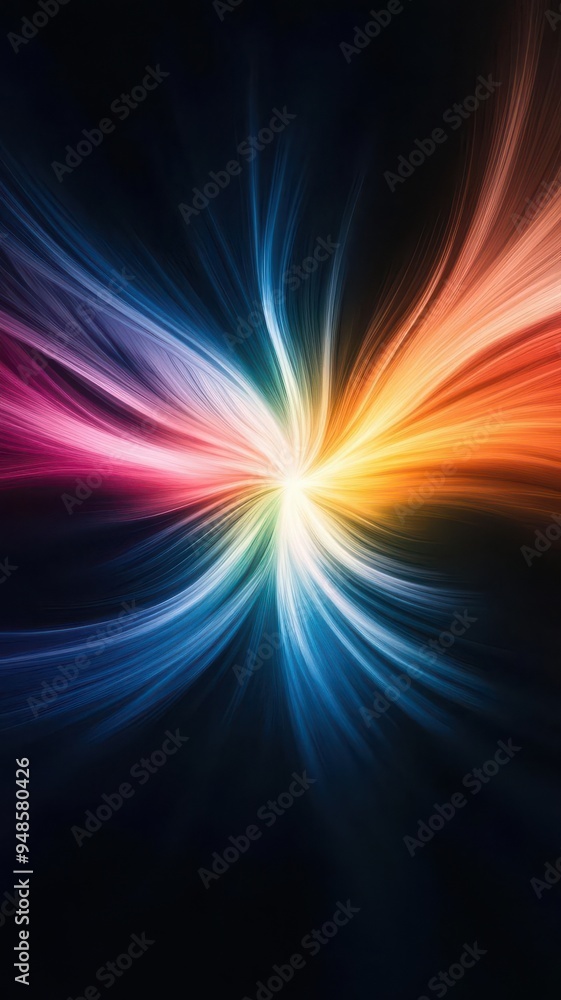 Aufkleber create a burst of colorful lines emanating from a single point