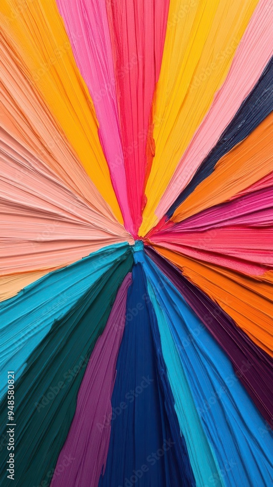 Poster create colorful lines bursting upward from a central point