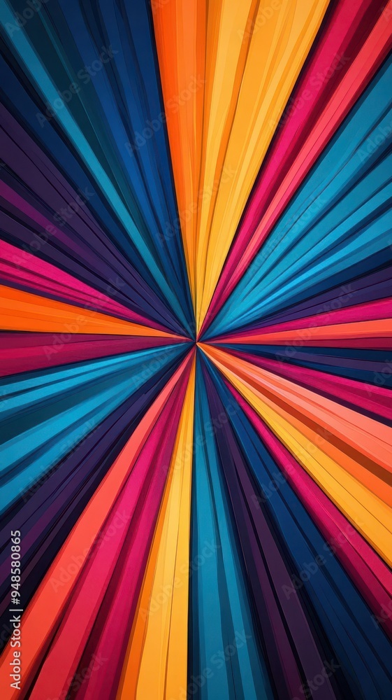 Poster create colorful lines bursting upward from a central point