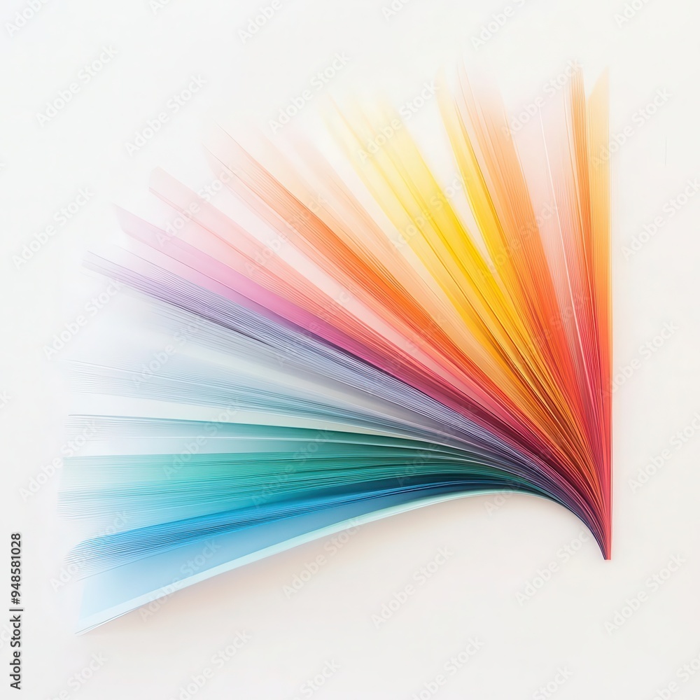 Poster Create colorful lines radiating in a fan-like spread