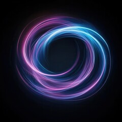 Create vibrant, glowing lines swirling in a circular pattern