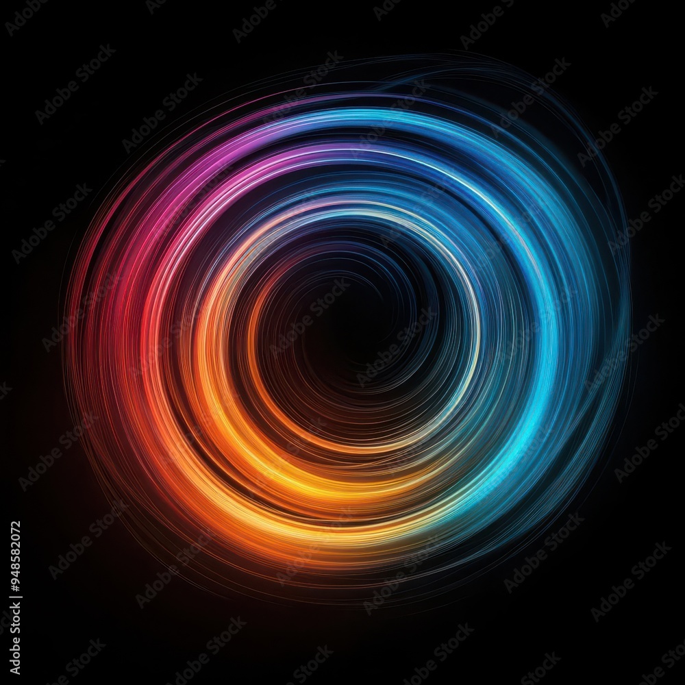 Aufkleber create vibrant, looping lines that form a spiral vortex