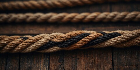 Obraz premium A close up of a bunch of ropes that are black and brown.