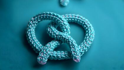 pretzel, brezel, seil, blau, wiesn, oktoberfest, close up, neu, solid, hintergrund, dekoration, farbe, knoten, gestalten, accessoir, makro, bayrisch, münchen, bayern, party, karte, trendy, cool, ad