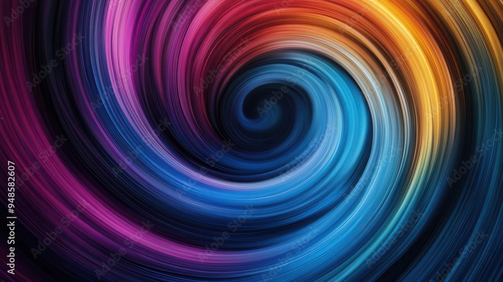Aufkleber depict colorful motion lines spiraling around an invisible core