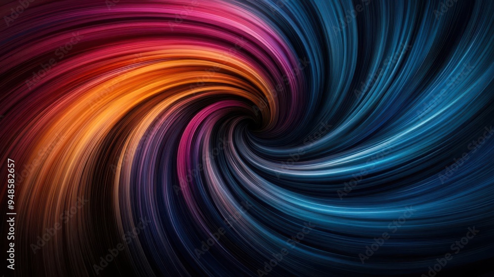 Poster depict colorful motion lines spiraling around an invisible core