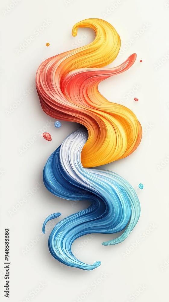 Poster illustrate colorful paths that intertwine dynamically