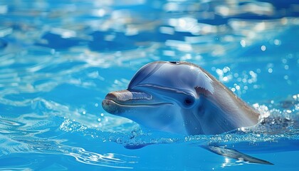 Dolphin in the blue sea