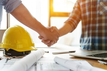 Successful Construction Partnership Handshake.