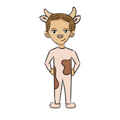 Kids with Cow Costume