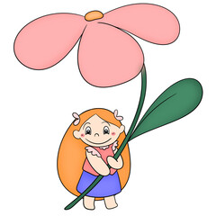 girl with flower