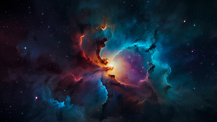 Fototapeta premium ethereal cosmic nebula background with soft pastel hues and grainy texture