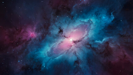 Fototapeta premium ethereal cosmic nebula background with soft pastel hues and grainy texture