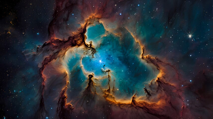 Fototapeta premium ethereal cosmic nebula background with soft pastel hues and grainy texture