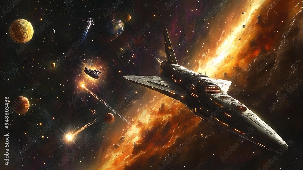 Aufkleber digital space exploration: navigate cosmic realms with advanced virtual reality.