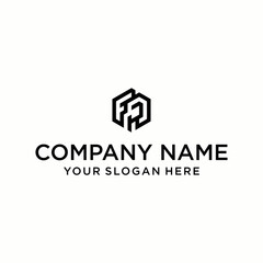 FP letter logo in the form of hexagons and cube logos with letter designs for corporate identity