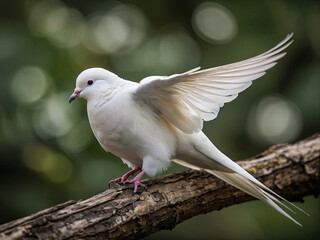 a beautiful white dove flying