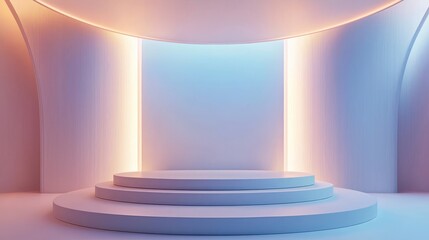Fototapeta premium Futuristic Elevated Podium Showcasing Luxury Product or Exhibition