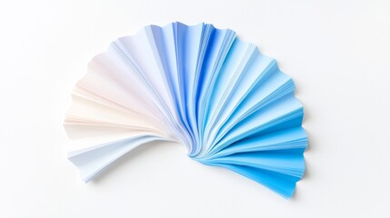 Monochromatic blue color palette, gradient shades, minimalistic swatch, isolated on white background